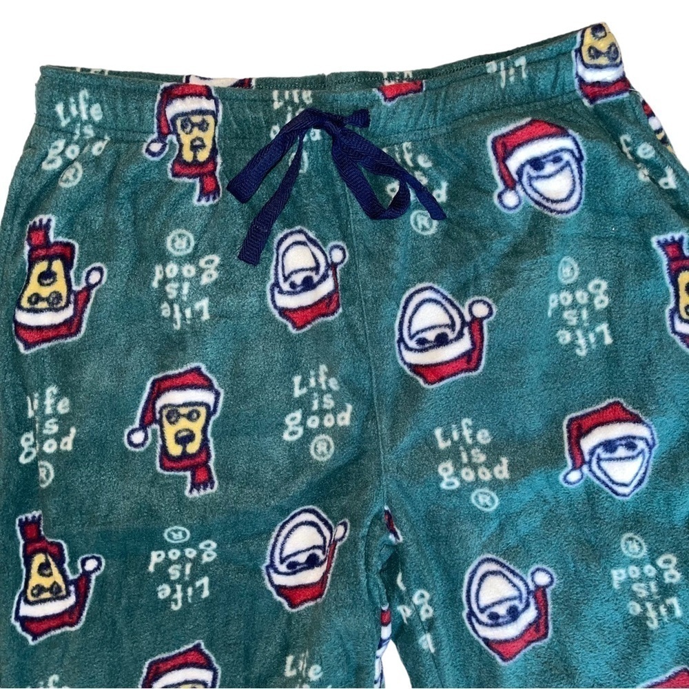 Life Is Good Men’s Size Medium Christmas Santa Fleece Pajama Pants New
